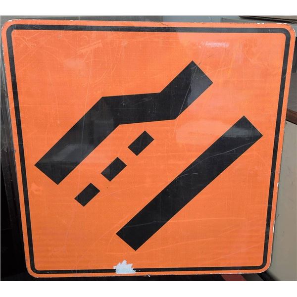 1 Construction Lane Shift Direction Signs