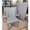 Image 1 : 4 Modern Grey Chairs and 2 Large Upholstered Cushions
