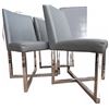 Image 3 : 4 Modern Grey Chairs and 2 Large Upholstered Cushions