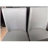 Image 5 : 4 Modern Grey Chairs and 2 Large Upholstered Cushions