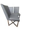 Image 7 : 4 Modern Grey Chairs and 2 Large Upholstered Cushions