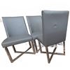 Image 8 : 4 Modern Grey Chairs and 2 Large Upholstered Cushions