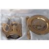 Image 2 : NHL Russian Tea Set With Brass Spoons and Blue Metal Cup