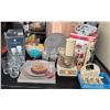 Image 2 : Kitchenware Lot: GE Food Processor, Bella Fondue, Libbey Glasses, Mikasa Plate
