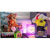 Image 1 : Animated & Light-Up Toys Lot: Tigger, Bunny, Neon Sign, Watermelon Toy