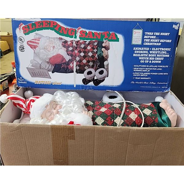 Telco Motion-ette Animated Sleeping Santa 1992 in Box