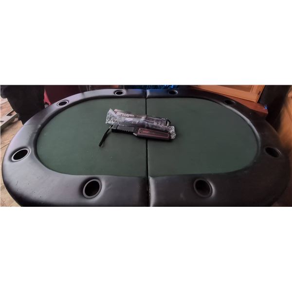 Poker Table, Handheld Metal Detector, and Display Case Lot