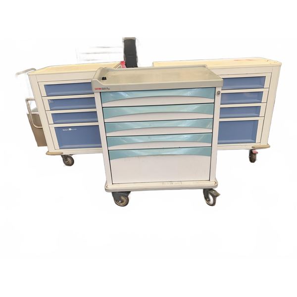 3  Utility Carts With Drawers and Locks