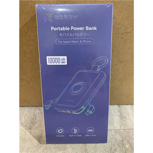 RORRY Portable 10000 mAh Power Bank - For Apple Watch & iPhone