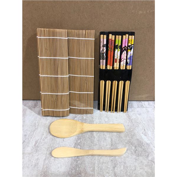 Set Of 9 Sushi Kit - Complete Bamboo Sushi Making Tools