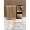 Image 1 : Set Of 9 Sushi Kit - Complete Bamboo Sushi Making Tools