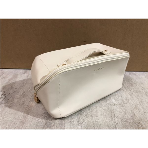 EACHY Faux Leather Makeup Bag - Cream Colour