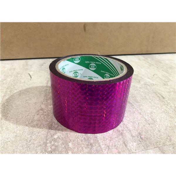 Holographic Tape - Rose Red Checkered Pattern