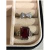 Image 2 : Mini Jewelery Box - Includes 4 Fake Rings & A Fake Chain