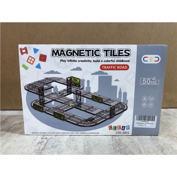50 PCS - Magnetic Tiles Traffic Road