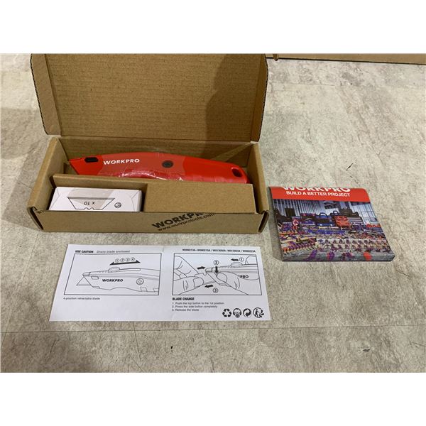 WORKPRO Premium Utility Box Cutter Knife - Red