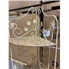 Image 10 : Vintage White Metal Corner Plant Stand
