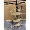 Image 1 : Vintage White Metal Corner Plant Stand