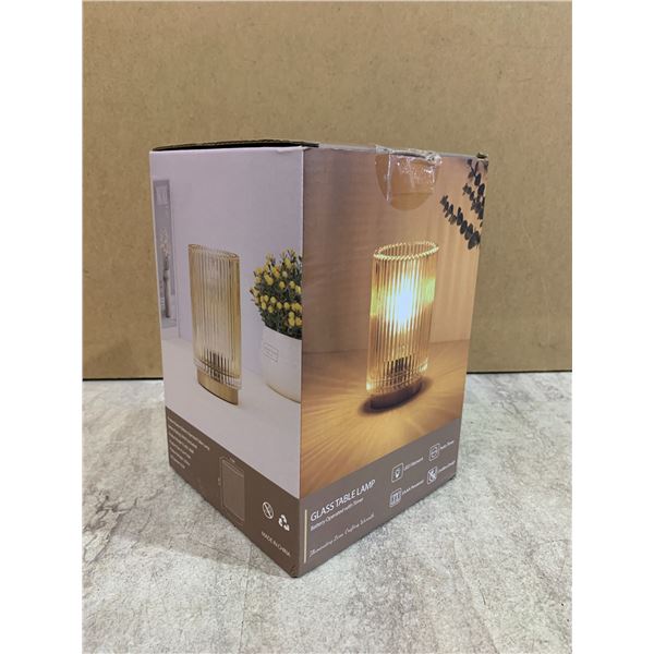 Glass Table Lamp - Battery Operated With Time