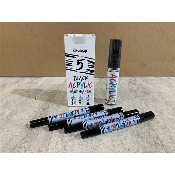 Chalkola 5 Black Acrylic Paint Markers
