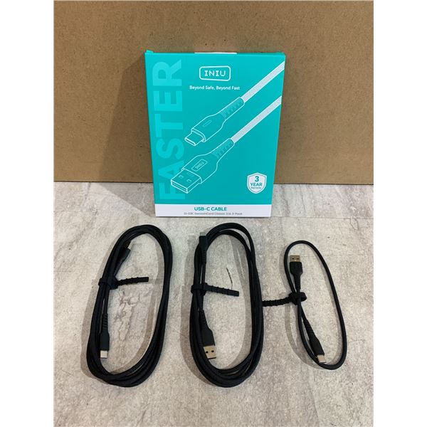 INIU USB-C Cable - DI-D3C SwooshCord Classic 3.1A 3-Pack