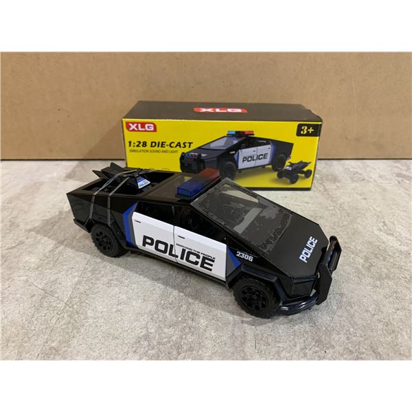 XLG 1:28 Die-Cast Simulation Sound & Light - Police Cybertruck Model