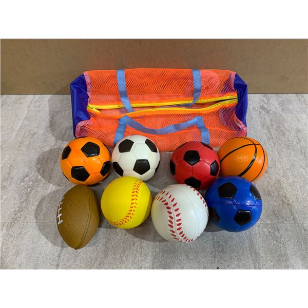 Assortment Of 8 Different Foam Balls For Kids