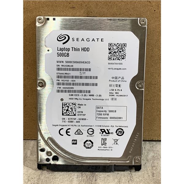 Seagate Laptop Thin HDD 500 GB Computer Hard Drive - Formatted