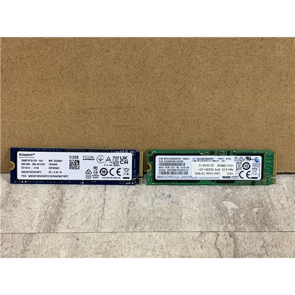 Lot Of 2 SSDS - Kingston OM8PDP3256B-AI1 256GB SSD & Samsung MZ-VLW2560 PM981 256GB SSD