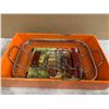 Image 3 : Stainless Steel Roaster Pan & Basket Set With Red Wooden Handles - For Oven & Grill