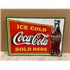 Image 1 : Metal Coca Cola Sign - 11x17in - Sticky