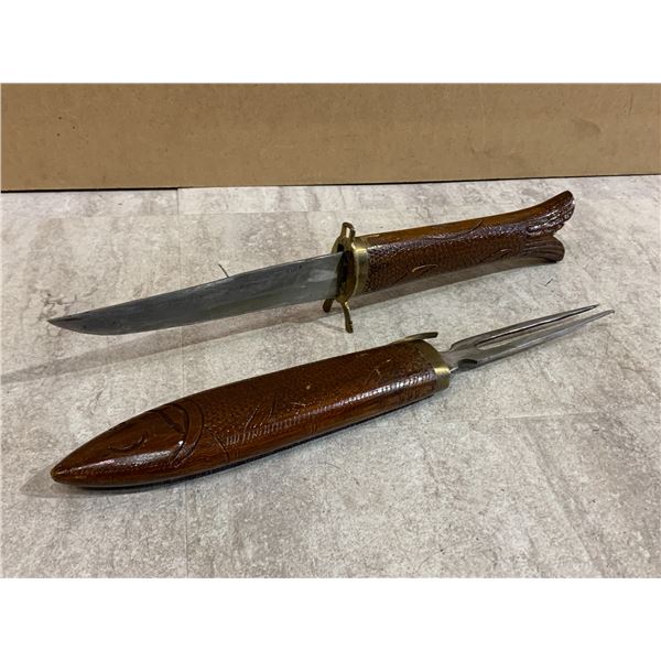 Vintage Indian Carving Knife & Fork Set