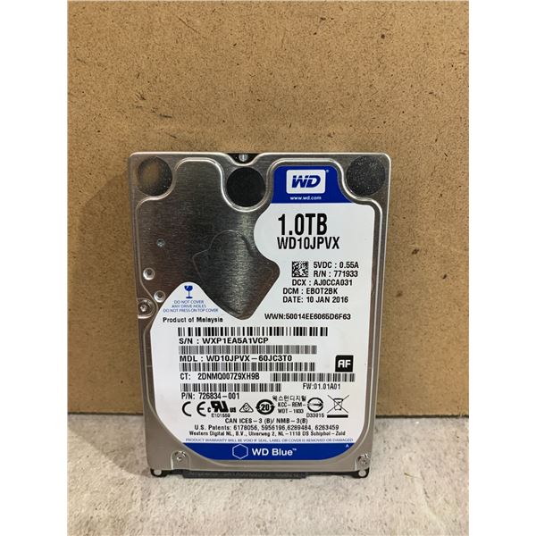 WD 1.0TB Computer Hard Drive - Formatted