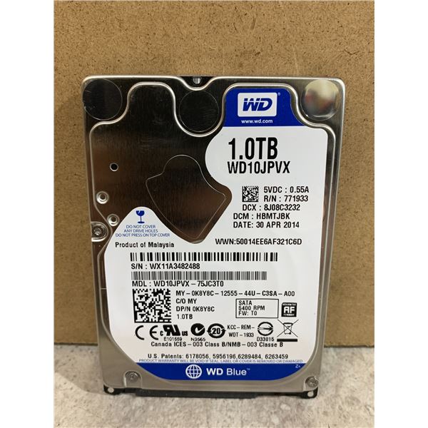 WD 1.0TB Computer Hard Drive - Formatted