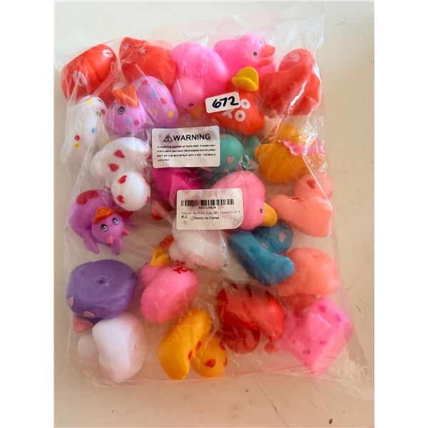 24-Pack Rubber Ducks - Multi-Color/Assorted Designs (2") - New