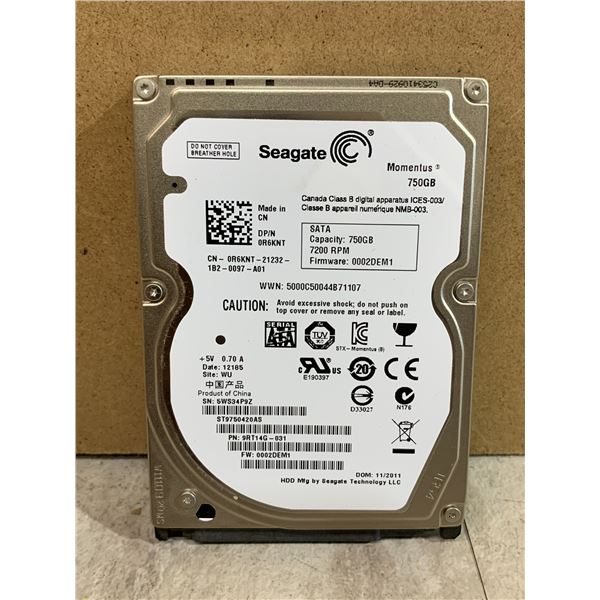 Seagate 750 GB Computer Hard Drive - Formatted