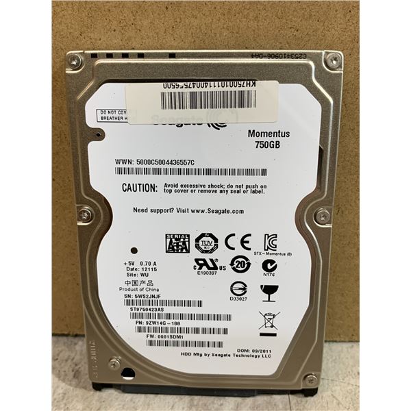 Seagate 750 GB Computer Hard Drive - Formatted