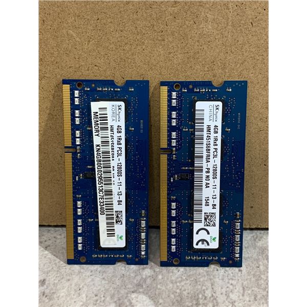 Lot Of 2 SK Hynix 4GB 1RX8 PC3L-12800S DDR3L Memory Modules