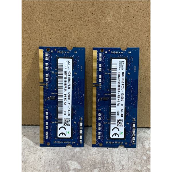 Lot Of 2 SK Hynix 4GB 1RX8 PC3L-12800S DDR3L Memory Modules