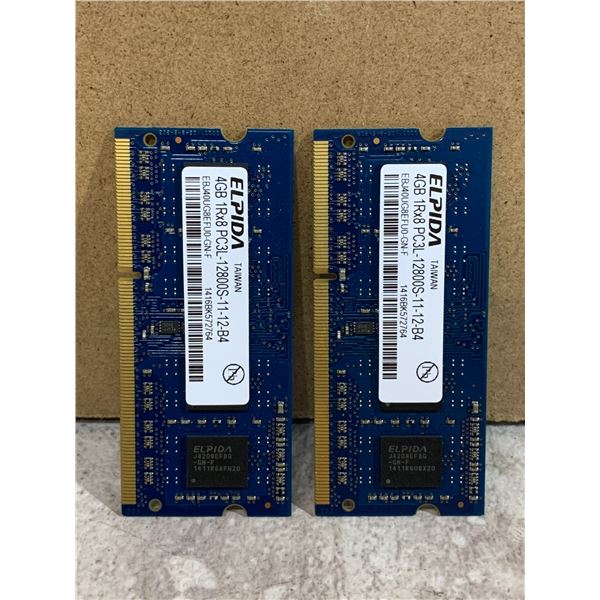 Lot Of 2 Elpida 4GB DD3L SO-DIMM Laptop Memory Modules