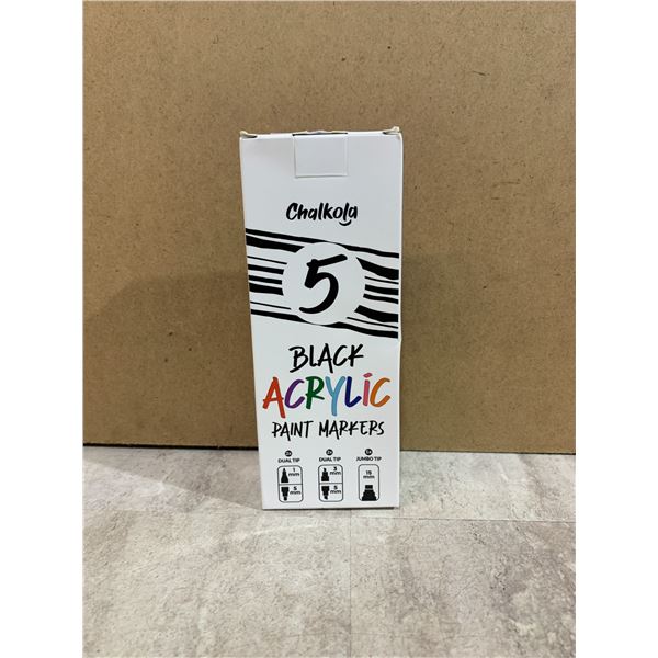 Chalkola 5 Black Acrylic Paint Markers