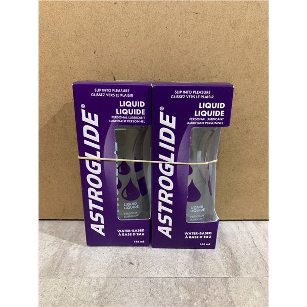 Lot Of 2 Astroglide Liquid Water Based Lubricants - 148ml Each