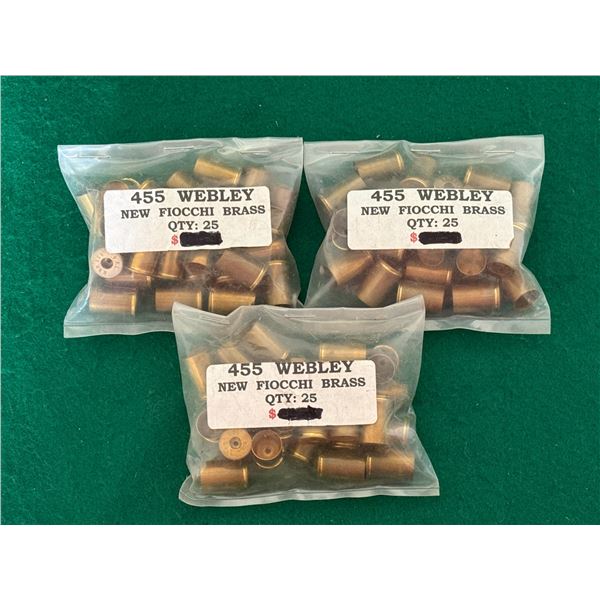 455 Webley Fiocchi Brass - New