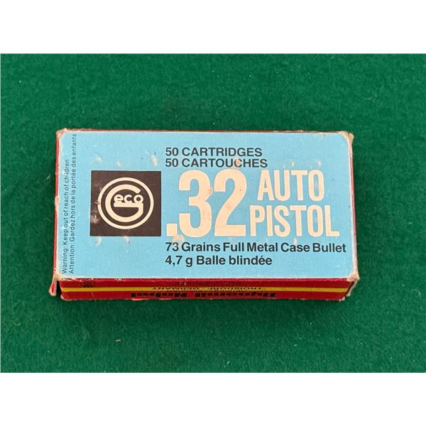 7.65mm / .32 Auto 73 Grain GECO Full Metal Case Ammunition