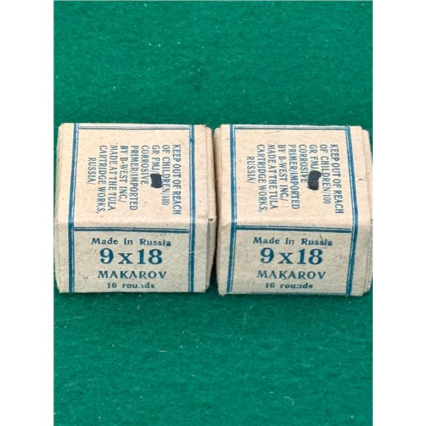 9×18 Makarov FMJ Factory Ammunition