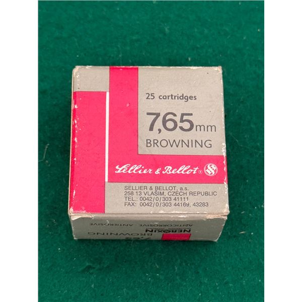 7.65mm Browning Sellier & Bellot Factory Ammunition
