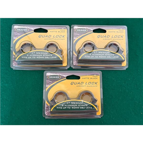 Weaver Quad Lock 1" Medium Scope Rings (3 Sets)