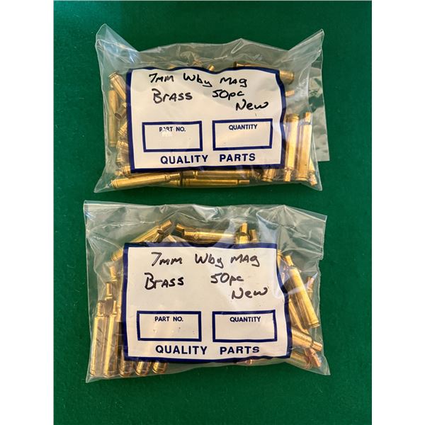 7mm Wby Mag Weatherby New Brass - 100 pcs