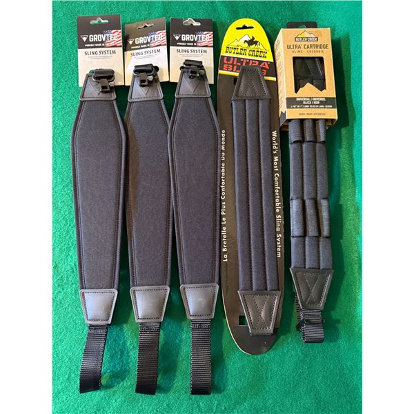 Lot of 5 New Rifle Slings – 3 GrovTec & 2 Butler Creek