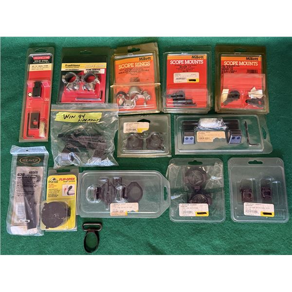 Lot of Scope Rings, Bases & Mounts – Redfield, Weaver, Millett, Traditions & More